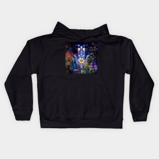 Hippy Floral Art,Hamsa Hand, Kids Hoodie